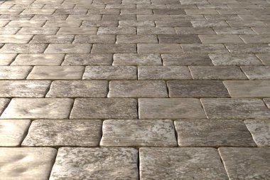 Taşlar dokulu zemin