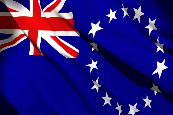 Cook Islands Flagge schwenken — Stockfoto