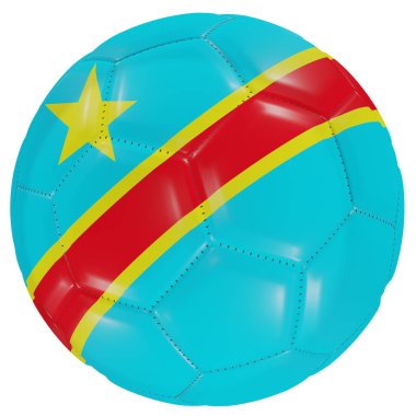 Demokratik Kongo Cumhuriyeti bayrağı bir futbol topu üzerinde