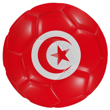 Tunus bayrağı futbol topunda