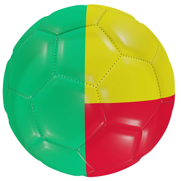 Bandiera del Benin su un pallone da calcio — Foto Stock