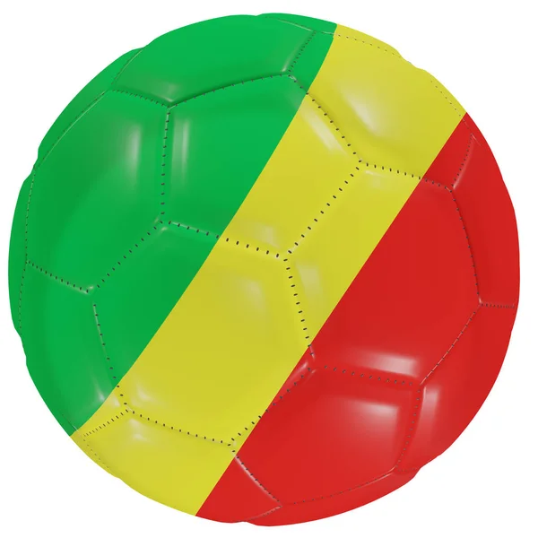 Republiek Congo vlag op een voetbal bal — Stockfoto
