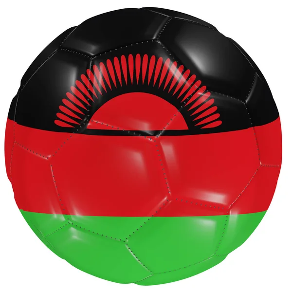 Μαλάουι σημαία σε μια μπάλα ποδοσφαίρου — Φωτογραφία Αρχείου