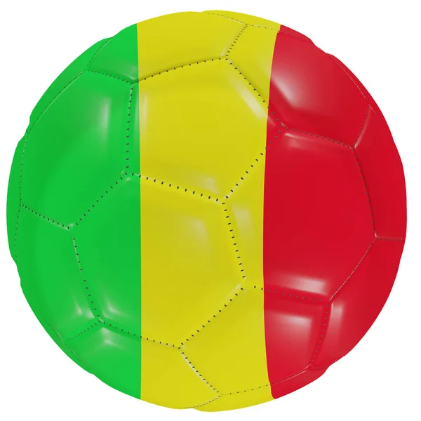 Mali vlag op een voetbal bal — Stockfoto