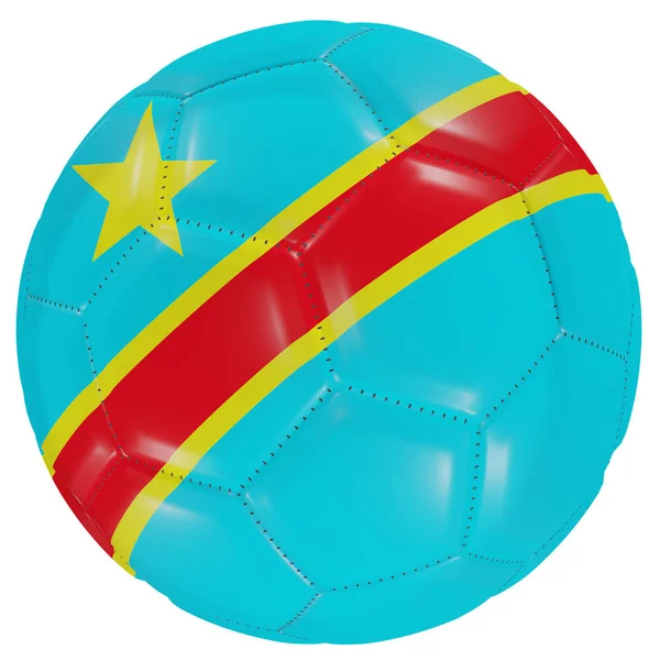 Democratische Republiek Congo vlag op een voetbal bal — Stockfoto