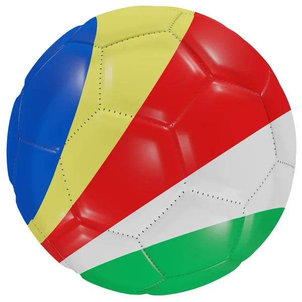 Seychellen vlag op een voetbal bal — Stockfoto