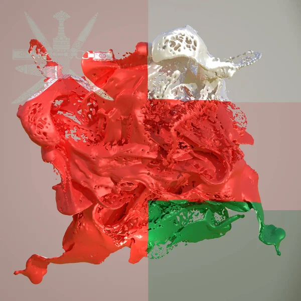 Ománi zászló folyadék — Stock Fotó