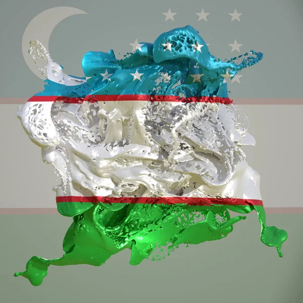 Üzbegisztáni zászló folyadék — Stock Fotó