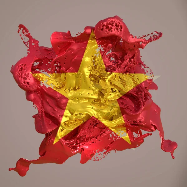 Bandera de Vietnam líquido —  Fotos de Stock