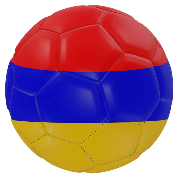 축구공에 아르메니아 국기 — 스톡 사진