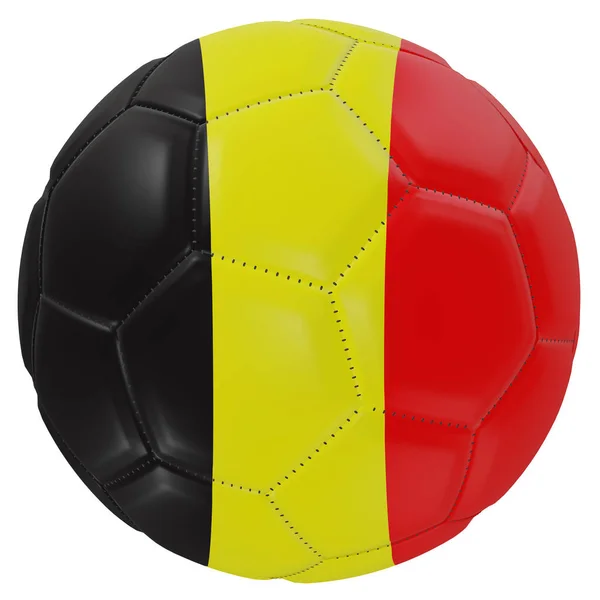 Belgium flag on a soccer ball — Stock Photo, Image