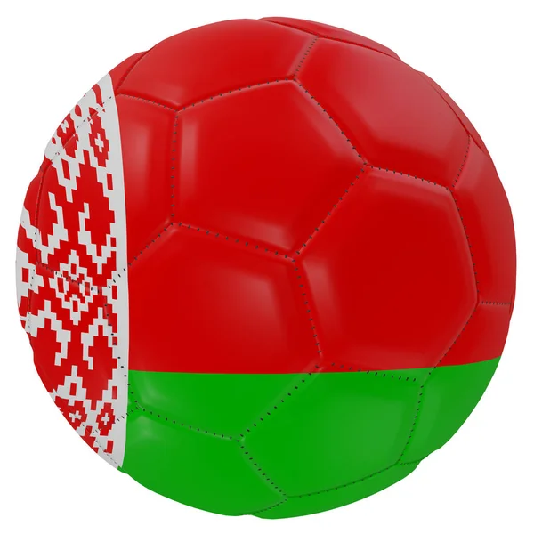 Drapeau du Belarus sur un ballon de football — Photo