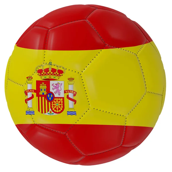 サッカーボールのスペインの旗 — ストック写真