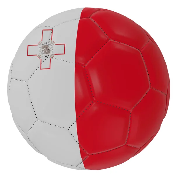 Bandiera Malta su un pallone da calcio — Foto Stock