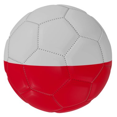 Futbol topunda Polonya bayrağı