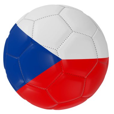 Bir futbol topunda Czech Cumhuriyeti bayrağı
