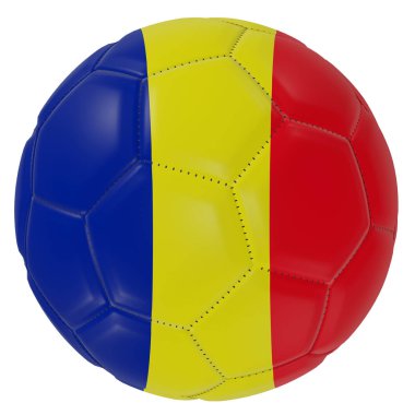 Futbol topunda Romanya bayrağı