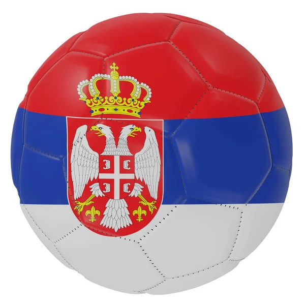 Flaga Serbii na piłkę nożną — Zdjęcie stockowe