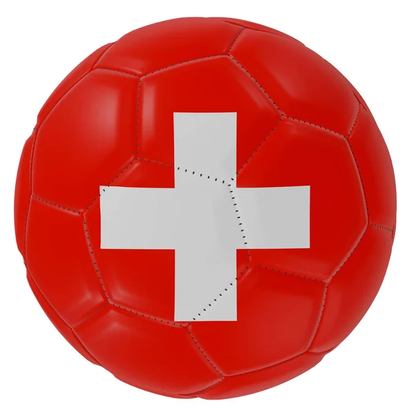 Switzerland flagga på en fotboll — Stockfoto