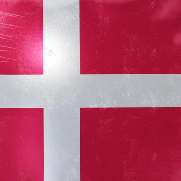 Danmark flaggikonen — Stockfoto