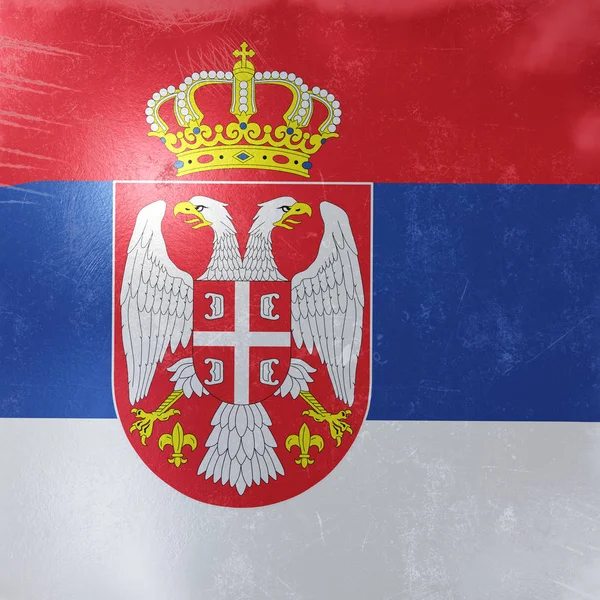 Icono de la bandera de Serbia — Foto de Stock