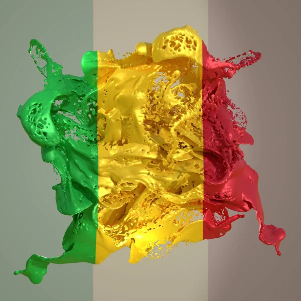 Mali flaga cieczy — Zdjęcie stockowe