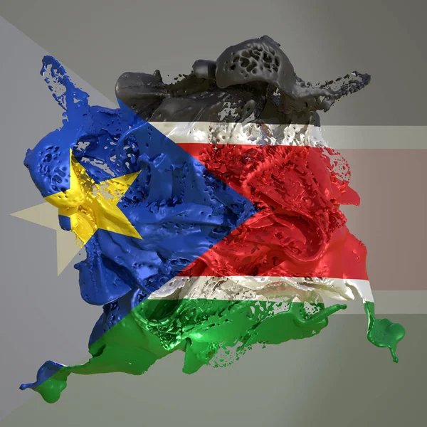 South Sudan flag liquid