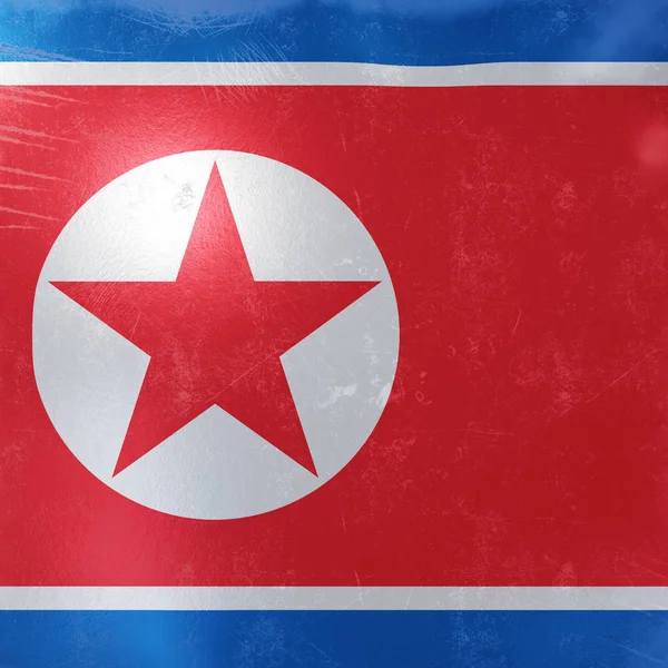 Kuzey Kore bayrağı simgesi — Stok fotoğraf