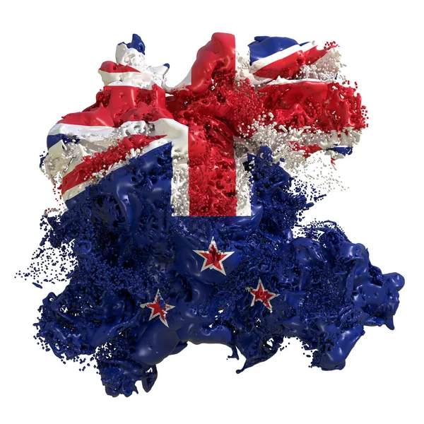 New Zealand flag liquid — ストック写真