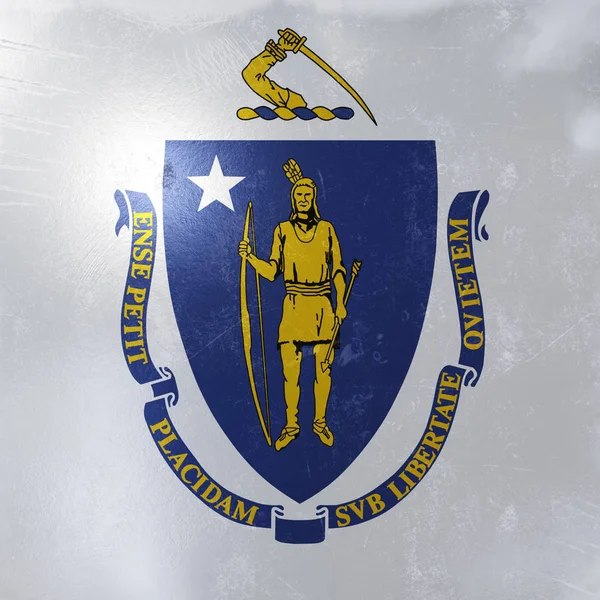 马萨诸塞州的国旗图标 — 图库照片