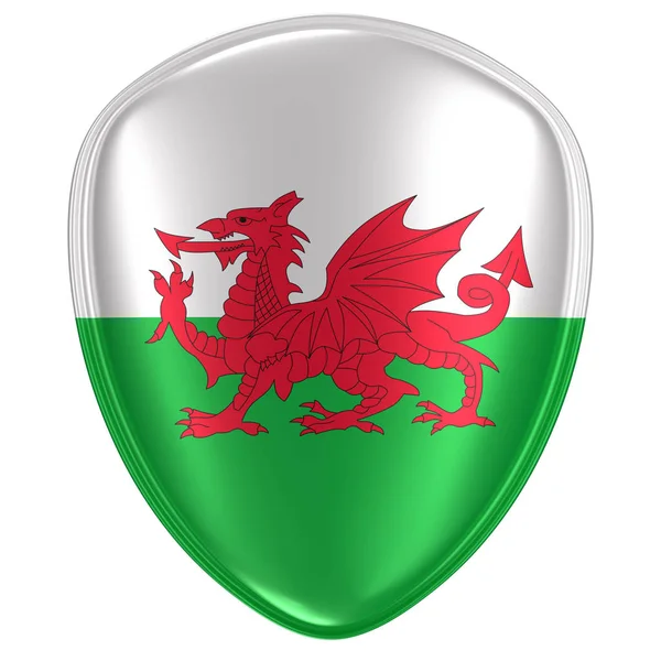Renderização 3d de um ícone de bandeira do País de Gales . — Fotografia de Stock