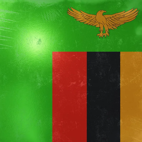 Ícone da bandeira da zâmbia — Fotografia de Stock