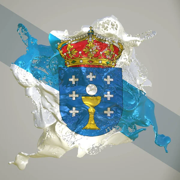 Líquido bandera de Galicia —  Fotos de Stock