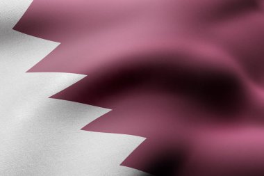 İpek bir Katar bayrağının 3D canlandırması