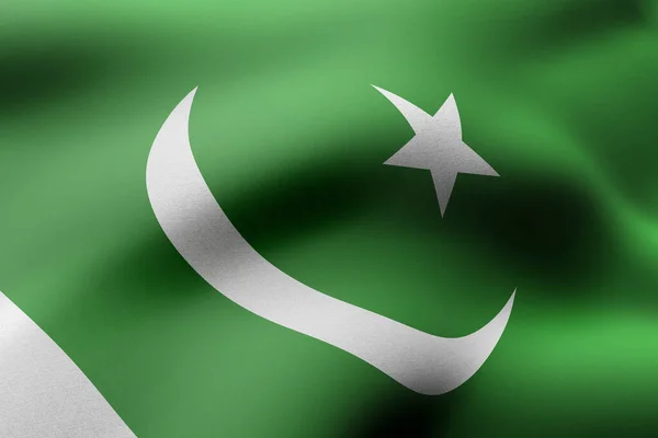 Återgivning Detalj Silkeslen Pakistan Flagga — Stockfoto