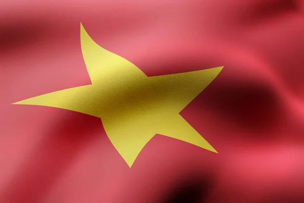 Rendering Detail Silked Vietnam Flag — Stock Photo, Image