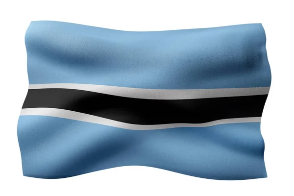 Vykreslení Národní Botswana Vlajky Izolované Bílém Pozadí — Stock fotografie