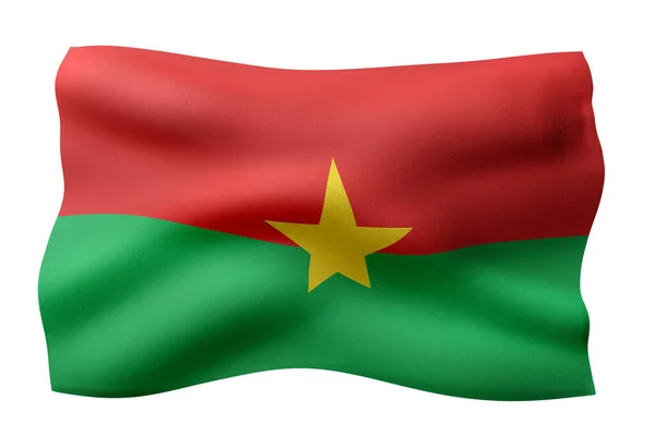 Representación Una Bandera Nacional Burkina Faso Aislada Sobre Fondo Blanco — Foto de Stock