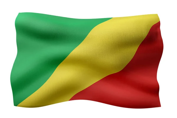 Representación Una Bandera Nacional República Del Congo Aislada Sobre Fondo — Foto de Stock