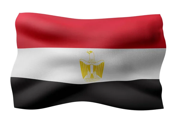 Representación Una Bandera Nacional Egipto Aislada Sobre Fondo Blanco —  Fotos de Stock