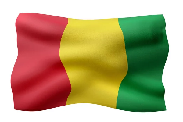 Representación Una Bandera Nacional Guinea Aislada Sobre Fondo Blanco — Foto de Stock