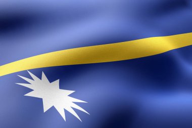 İpek bir Nauru bayrağının 3D çizimi