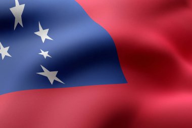 İpek Samoa bayrağının 3D canlandırması