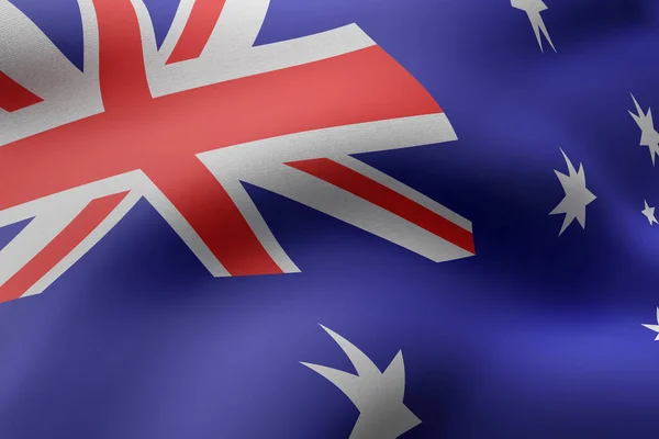 3d rendering of a detail of a silked Australia flag
