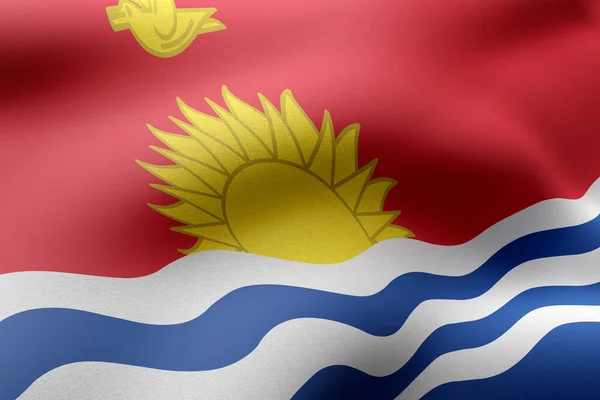 Rendering Detail Silked Kiribati Flag — Stock Photo, Image