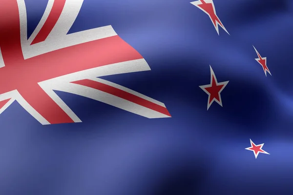 Rendering Detail Silked New Zealand Flag — Stock Photo, Image