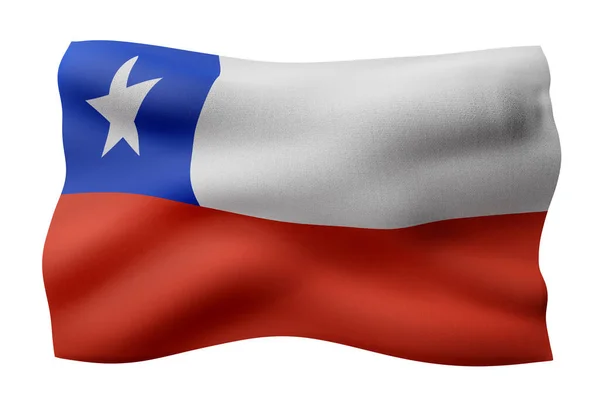 Representación Una Bandera Nacional Chile Aislada Sobre Fondo Blanco — Foto de Stock