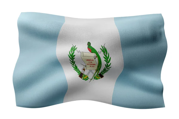 Darstellung Einer Nationalflagge Guatemalas Isoliert Auf Weißem Hintergrund — Stockfoto
