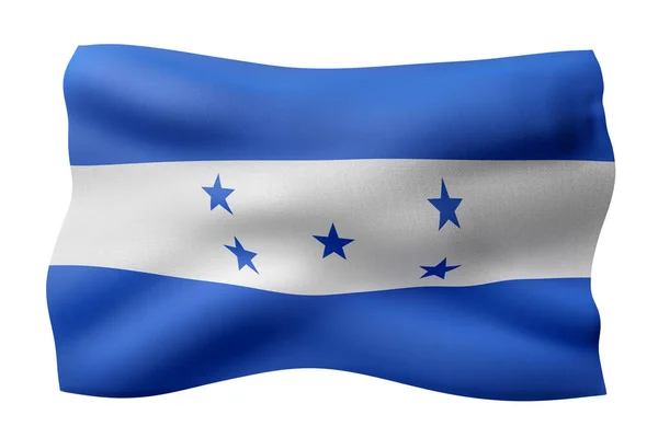 Renderowanie Flagi Narodowej Hondurasu Izolowane Białym Tle — Zdjęcie stockowe