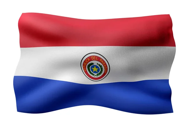Рендеринг Национального Флага Парагвая Белом Фоне — стоковое фото
